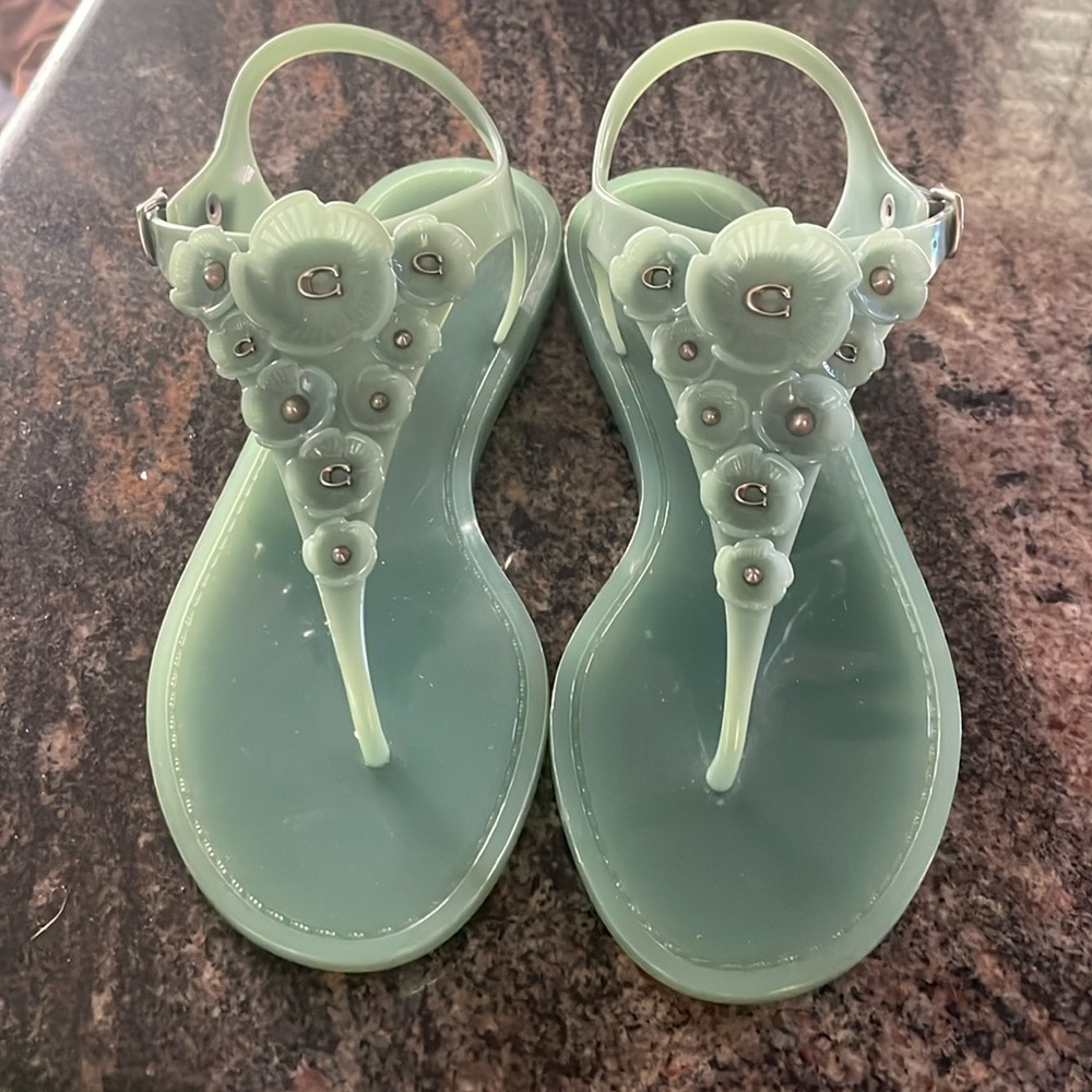 Coach jelly sandals us size 5b worn a few times only